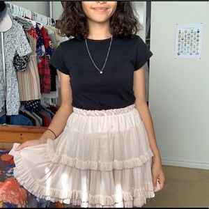 vintage light pink tulle mini skirt